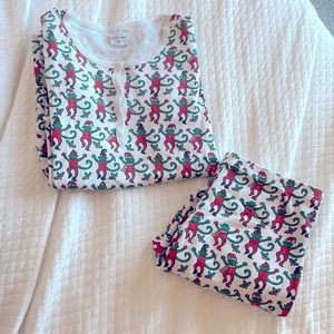 Roller Rabbit Christmas Monkeys Long Sleeve Pajamas